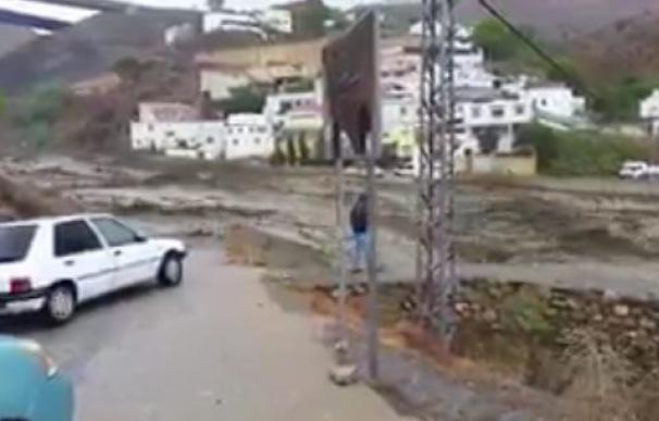 Captura de un vídeo de la riada en la Rambla de Huarea