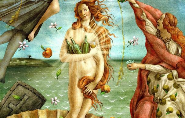 Botticelli 'se cuela' en la Fiesta de la Sidra Natural de la mano del ilustrador Juan Hernaz