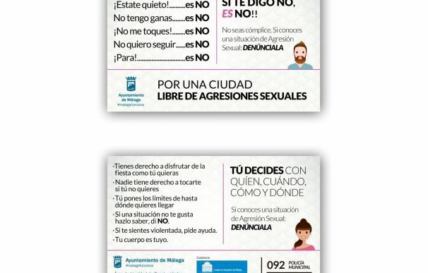 El Ayuntamiento de Málaga lanza por segundo año la campaña 'No es no' contra las agresiones sexuales sexistas