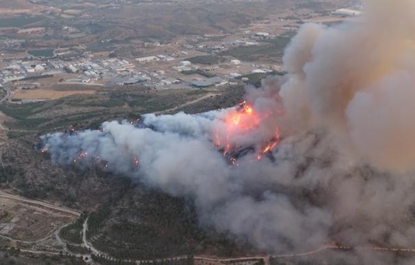 Un incendio en la Sierra de San Miguel obliga a desalojar viviendas y una zona recreativa en Calasparra