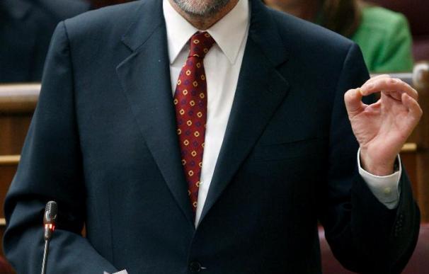 Rajoy durante una sesión de control al Gobierno del pleno del Congreso. EFE