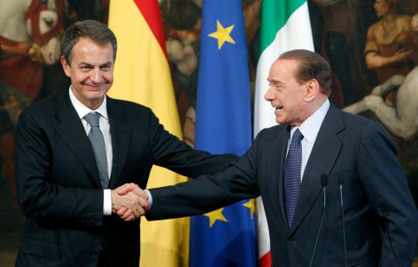 Zapatero y Berlusconi apuestan por fortalecer el Gobierno económico de la UE