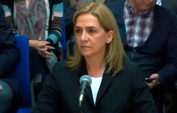 La Infanta Cristina durante su declaración en el juicio del caso Nóos