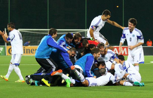 San Marino celebra su gol ante Lituania