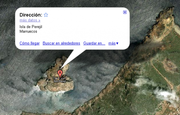 Google Maps considera el Islote de Perejil como territorio marroquí