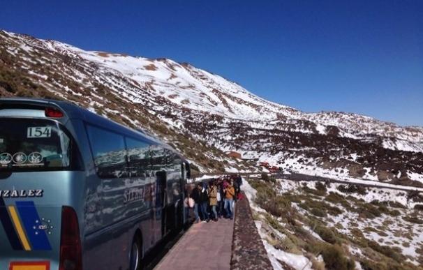 Más de 6.000 personas usan el servicio gratuito de guaguas para subir al Teide