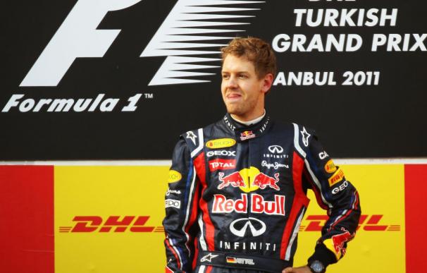 Sebastian Vettel, en el podio de Turquía
