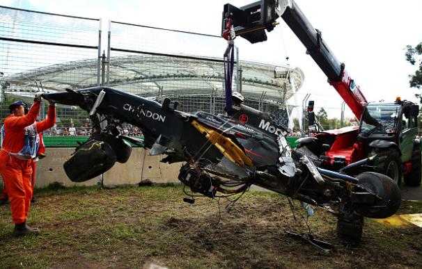 El McLaren de Alonso quedó destrozado