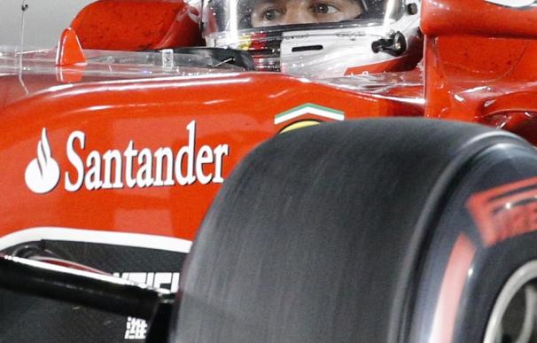 Ferrari's German driver Sebastian Vettel races du