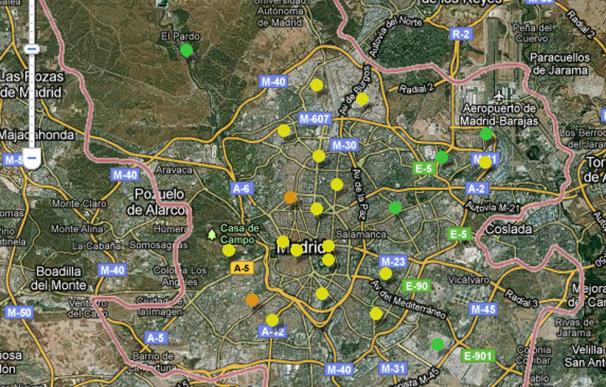 Mapa de la contaminación en Madrid