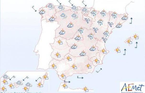 Temperaturas altas en sureste peninsular y Mallorca y tormentas en nordeste