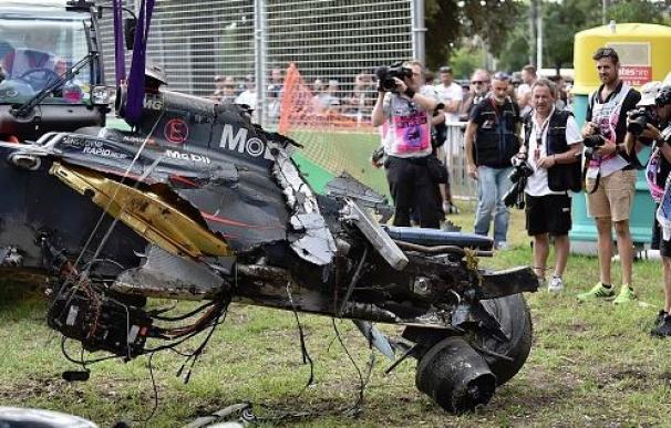 El asiento de Fernando Alonso también se rompió en el accidente
