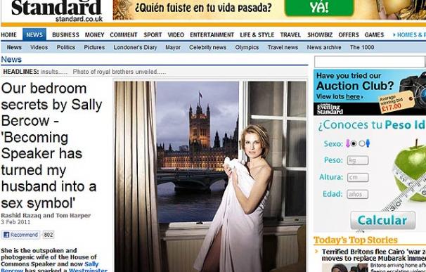 La mujer del presidente de los Comunes posa para London Evening Standard