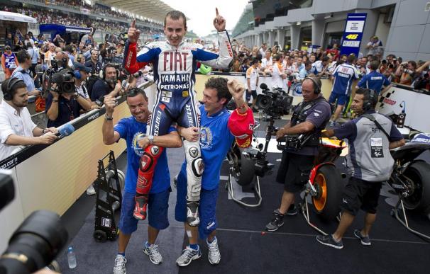Jorge Lorenzo celebra su título en MotoGP