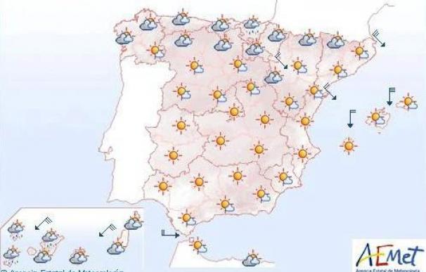 Viento fuerte en el este de Girona, Baleares, Valle del Ebro y Canarias