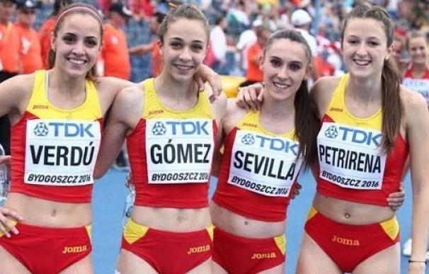 La atleta cántabra Lara Gómez, sexta del mundo y récord de España en 4x100