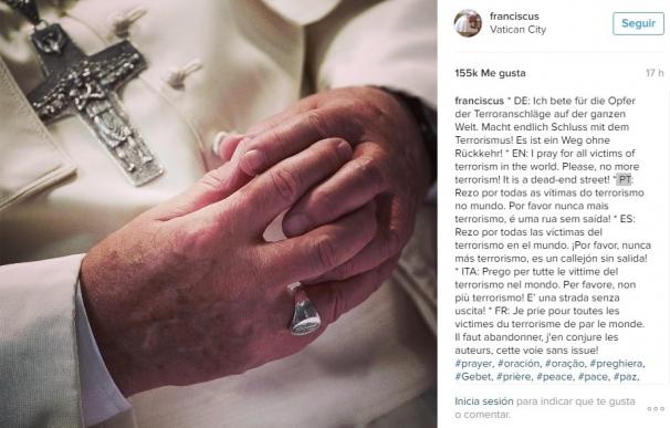 El Papa Francisco en Instagram: "¡Por favor, nunca más terrorismo, es un callejón sin salida!"
