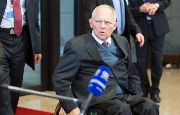 German Finance Minister Wolfgang Schäuble arrives