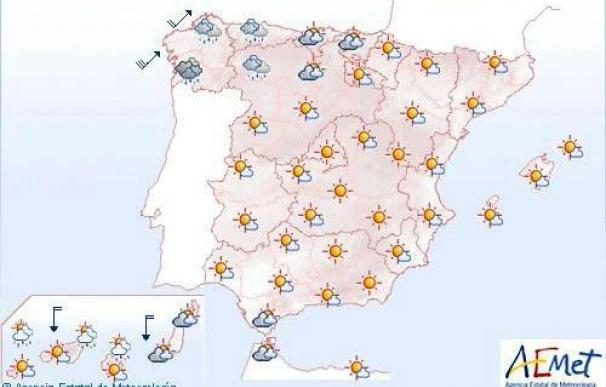 Lluvias localmente fuertes en el oeste de Galicia