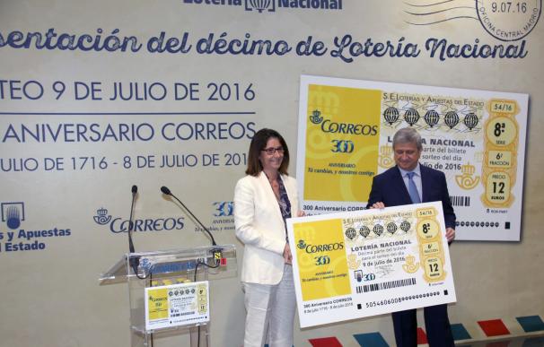 Loterías y Apuestas del Estado dedica el décimo de Lotería Nacional de este sábado al 300 Aniversario de Correos