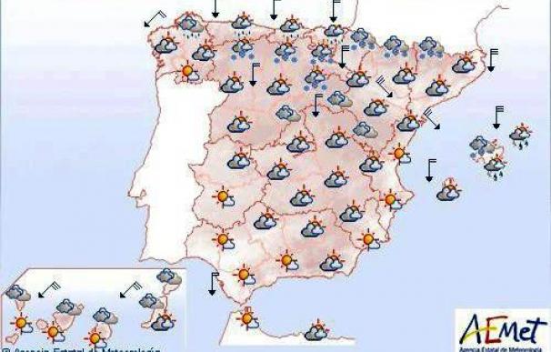 Nieve en cuatro comunidades y viento en Girona, Menorca, Mallorca y Lanzarote