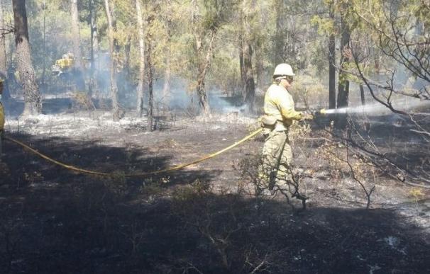 Estabilizado el incendio de Peal de Becerro, junto a la cola del pantano de La Bolera