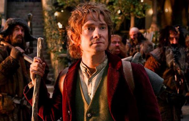 Bilbo y algunos de sus compañeros enanos