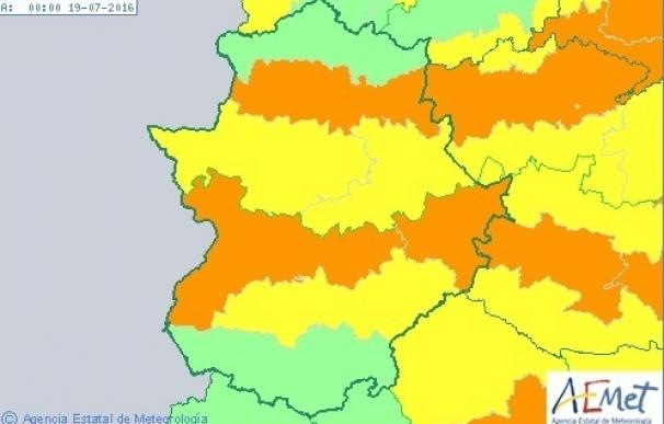 La alerta amarilla por calor continúa este domingo en Extremadura y se elevará a naranja el lunes en los grandes valles
