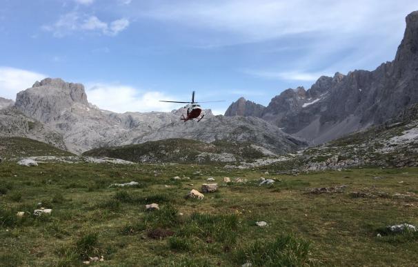 Rescatados por helicóptero un padre y su hijo de 8 años perdidos anoche en Picos de Europa