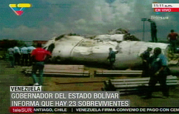 Un avión se estrella en Venezuela