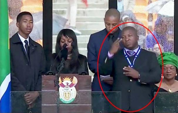 El intérprete para sordos del funeral de Mandela era un impostor y se inventó todos los gestos