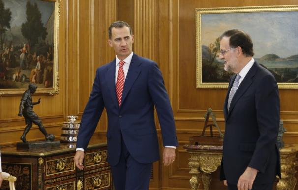 Felipe VI y Mariano Rajoy esta tarde en La Zarzuela