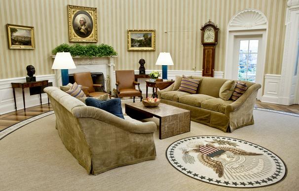 Aspecto del Despacho Oval tras los cambios efectuados por el presidente Barack Obama (Getty Images)