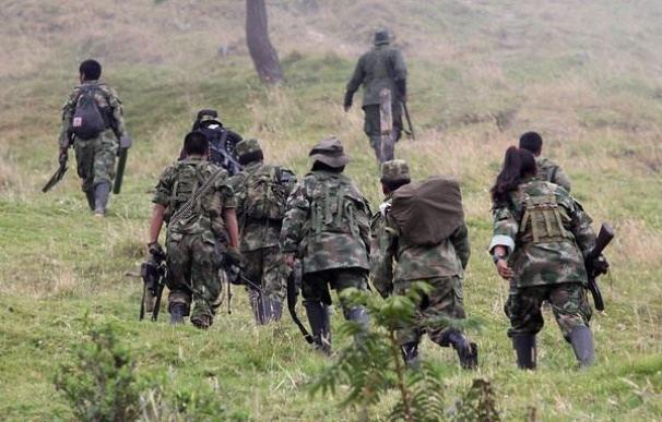 El ejército de Colombia y las FARC se enfrentan a tiros en la selva.