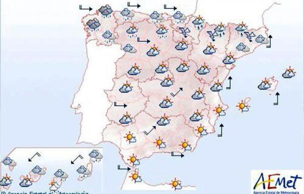 Mañana, precipitaciones fuertes en Canarias y cielo nuboso en el resto del país
