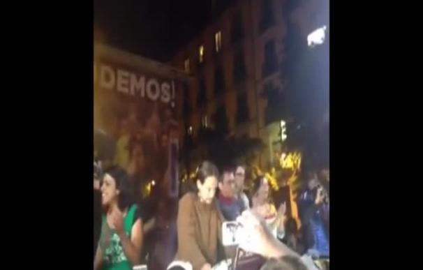 Pablo Iglesias llega a la celebración de los resultados de Podemos