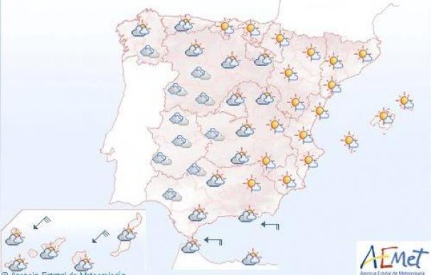 Cielo poco nuboso en la mayor parte del país y temperaturas altas en Canarias