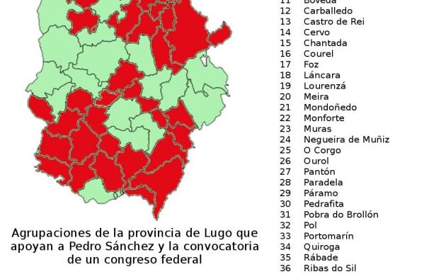 Más del 70% de las agrupaciones del PSOE en Lugo piden a José Blanco y Ricardo Varela que apoyen a Pedro Sánchez