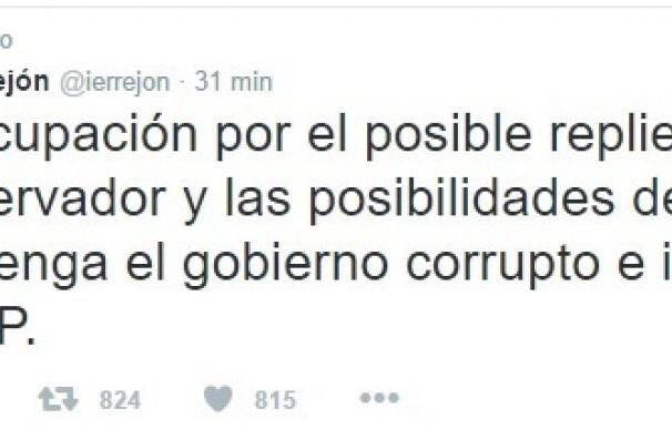Errejón muestra su "preocupación" por el posible "repliegue conservador" y porque se mantenga el Gobierno del PP