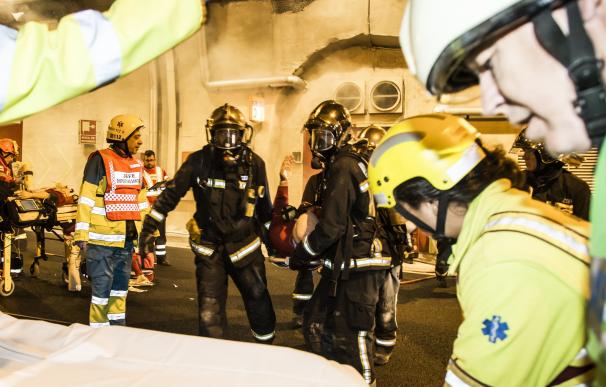 Abertis moviliza a 175 personas en un simulacro de rescate por fuego en el túnel de Guadarrama