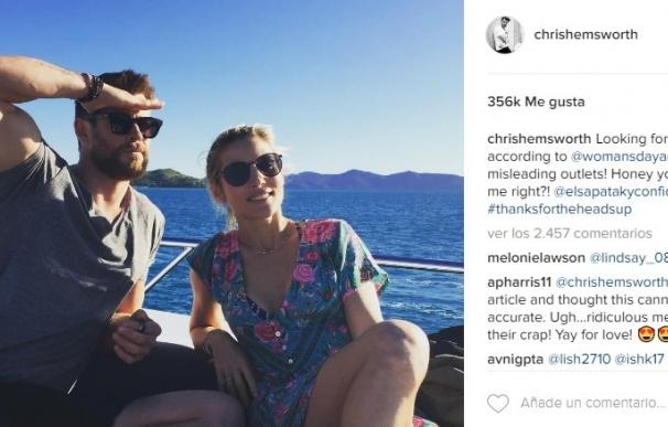Chris Hemsworth responde a los rumores de crisis con Elsa Pataky y la actriz le contesta