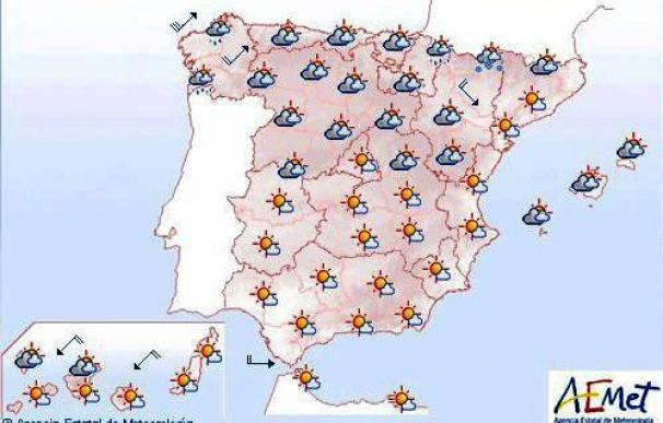 Temperaturas diurnas en ligero ascenso salvo en noreste, Baleares y Canarias