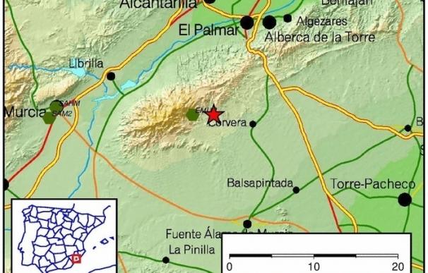 La pedanía murciana de Corvera registra un terremoto de casi 3 grados