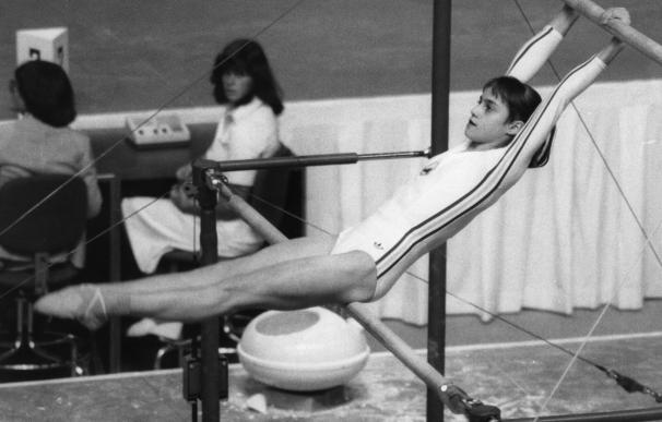 Nadia Comaneci en los Juegos Olímpicos de Montreal 1976