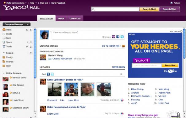 La pestaña social del nuevo Yahoo Mail - Vía Mashable
