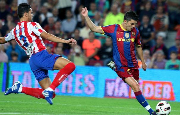 1-0. Villa resuelve para el Barça un duelo sin brillo ante el Sporting