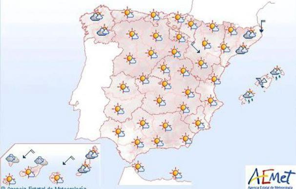 Probabilidad de tormentas localmente fuertes en Baleares