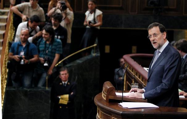 El presidente del Gobierno, Mariano Rajoy, durante una comparecencia ante el pleno del Congreso.