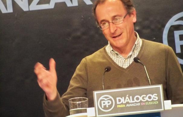 Alonso pide al PNV que reflexione porque la decisión de excluir al PP de la Mesa del Parlamento tendrá "consecuencias"