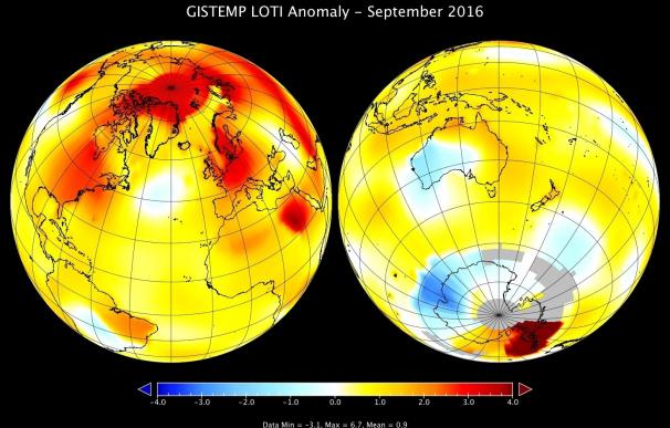 El de 2016 fue el septiembre más cálido en el mundo en 136 años de registros